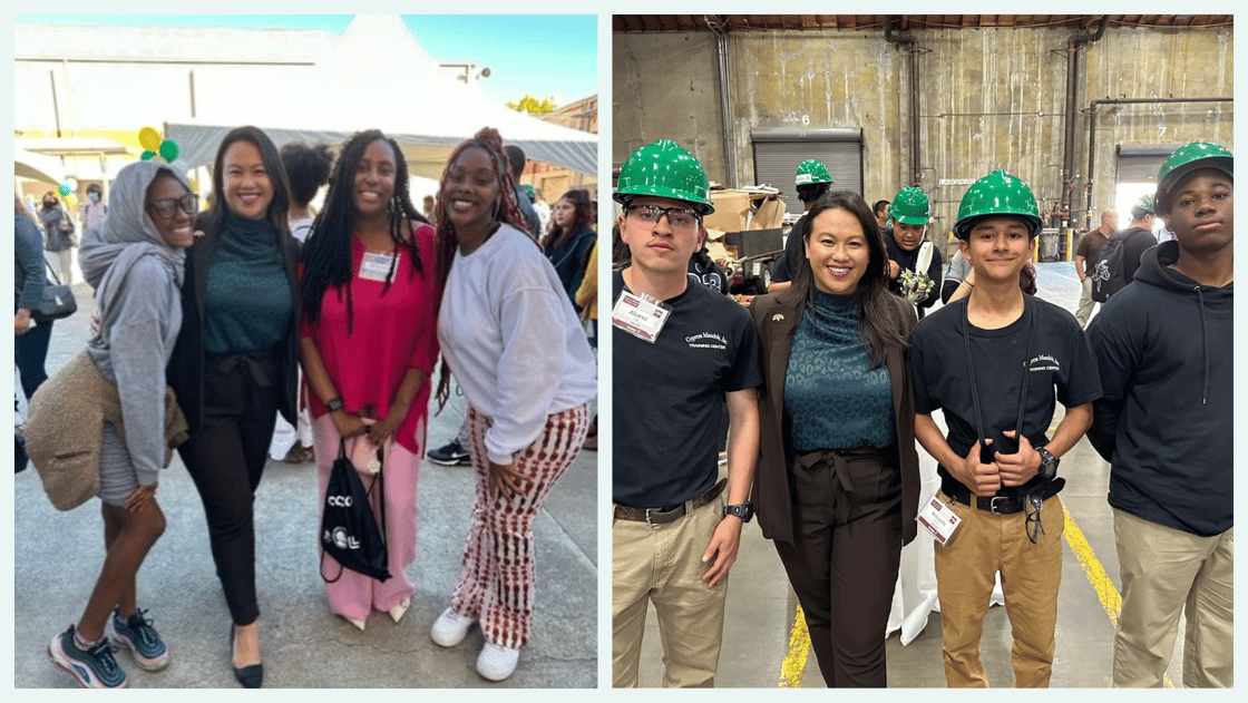 Mayor Thao stands with some off OUSD's Exploring College, Careers, and community summer interns!