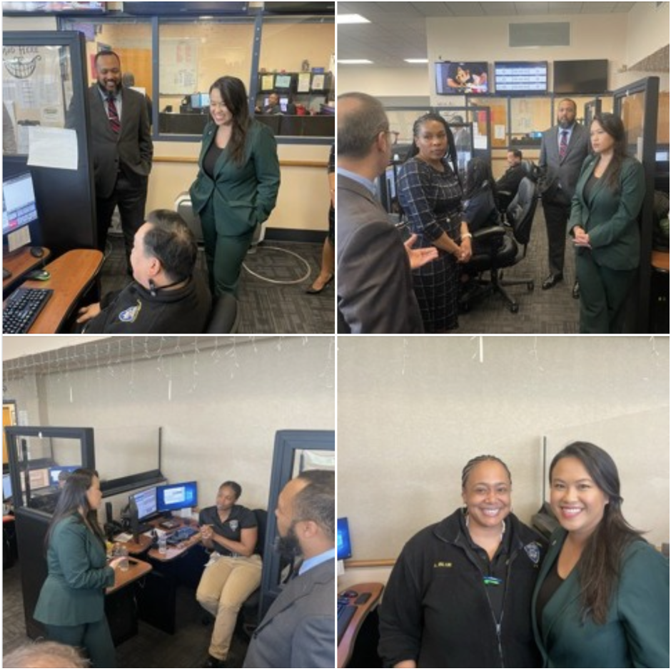 Mayor Thao connects directly with 911 dispatchers while doing a site visit.